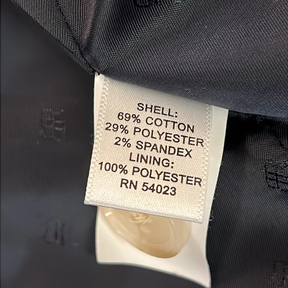 New Banana Republic Blazer Jacket Navy/White Checked Cotton Stretch Lined Size 4 - Picture 13 of 16